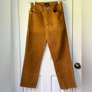 Vintage J. Crew Girlfriend Tan Chinos Raw Hem Size 28